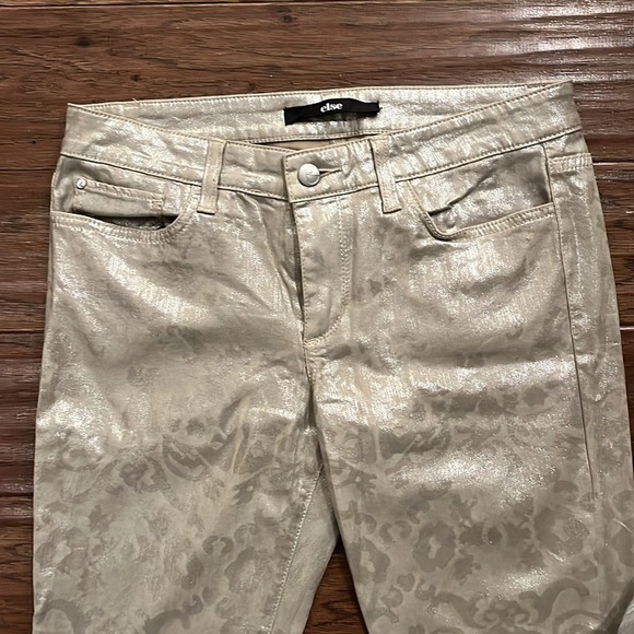 Else Silver Brocade Skinny Jeans Size 29 - Picture 3 of 8